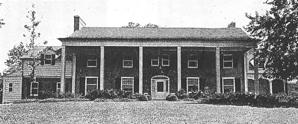 Historic newspaper photo of the Giesy home on a hillside at the southern edge of Lancaster