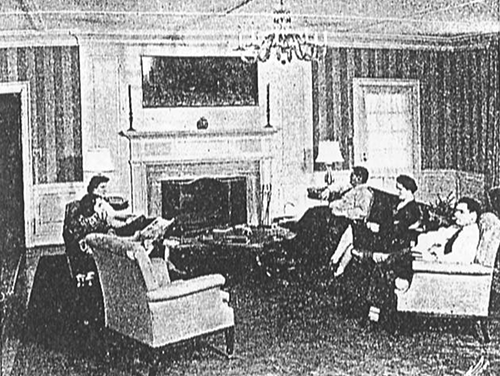 Historic photo of the Giesy living room