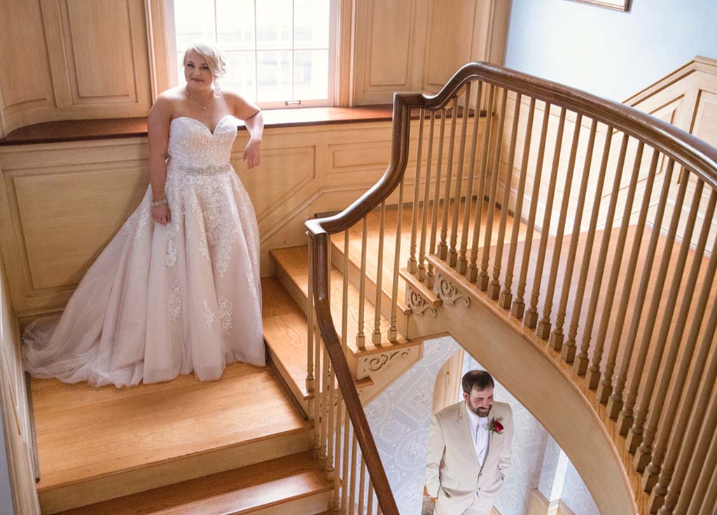 bride on the stairs