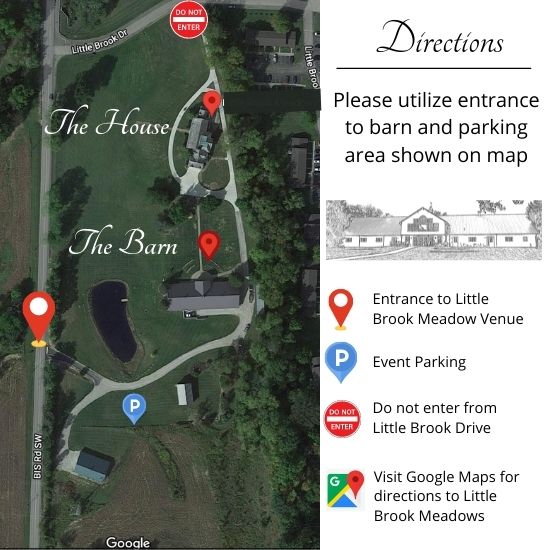 directions to little brook meadows map of event venue