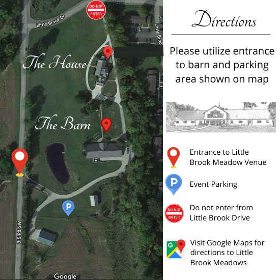 directions to little brook meadows map of event venue