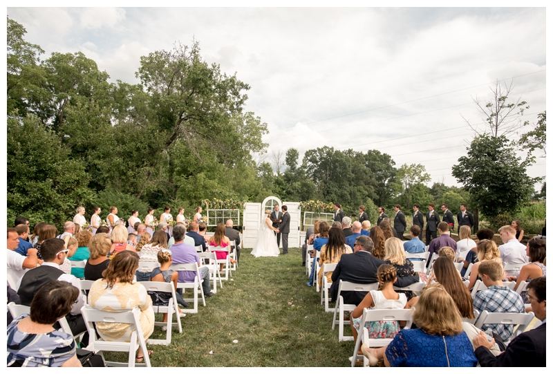 Ceremony along the meadow tree line